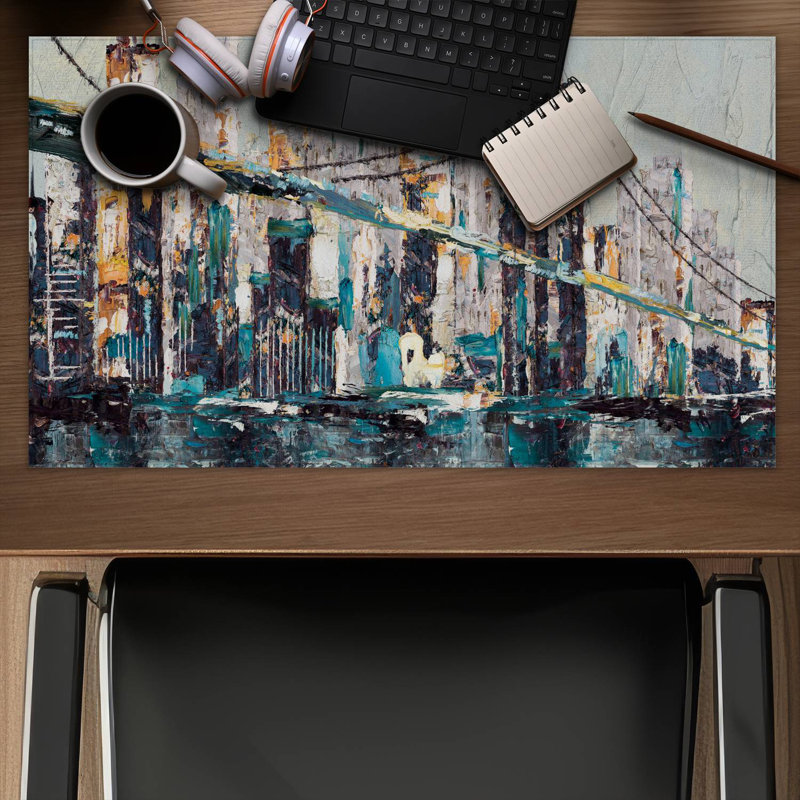 Abstract and texturized bridge - 14.00"x24.25" Desk mat