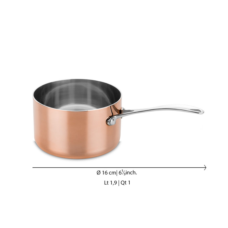 Mepra Casserole 1 Handle with Lid Cm 16 Toscana Copper