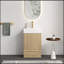 Meuble-lavabo rayé en chêne clair Gada avec lavabo en céramique blanche 20 po pour salle de bain moderne-93469862