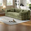 Canapé-lit multifonctionnel convertible, tissu vert doux pour la peau, style moderne pour salon ou chambre à coucher