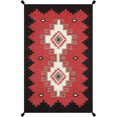 Tuscany Wool Oriental Area Rug in Rust