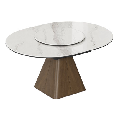 Emilio Modern Extendable Dining Table With Lazy Susan
