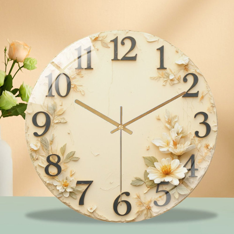 Horloge murale moderne en verre 12 po