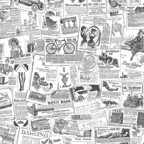 Newsprint Fabric, Wallpaper and Home Decor