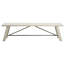 Banc de salle à manger en bois massif blanc délavé, composants en métal pour le soutien, 3 places, capacité de 400 lb, attrait rustique, délavé, poids
