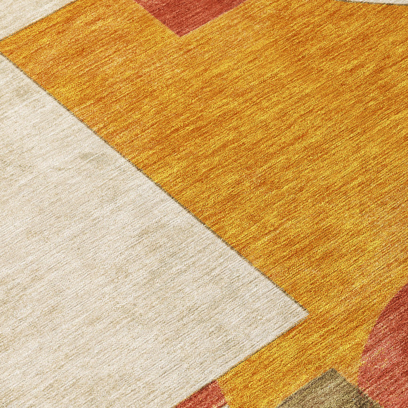 Tapis orange lavable intérieur / extérieur Daeel - LOOMlan, 9 pi x 12 pi