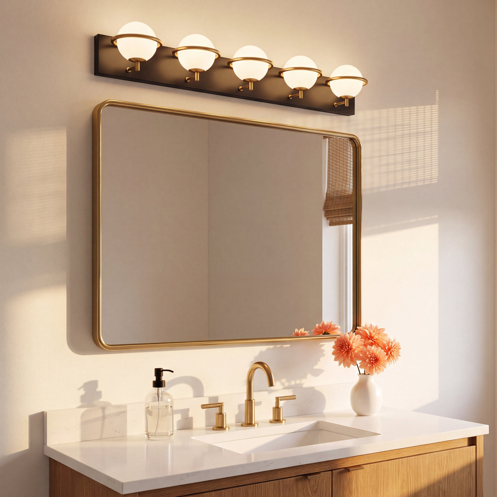Bertram 5 Light Frosted Dimmable Vanity Light