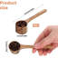 4 Pack 15ml 1 Tablespoon Acacia Wood Coffee Scoops, Small Measuring Spoons for Canisters Jars Beans Sugar Tea Bath Salt