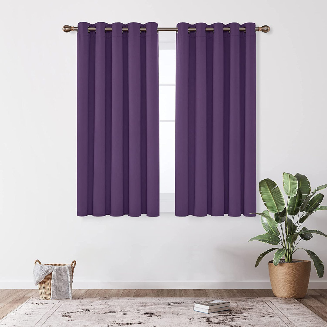 Deconovo Curtains  Solid Thermal Insulated Eyeletout Curtains   2 Panels