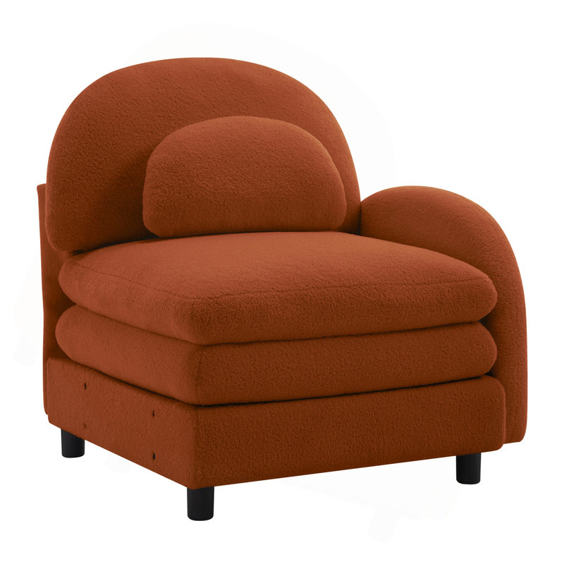 Canapé courbé en tissu VF avec coussins Viteria - Orange, Orange