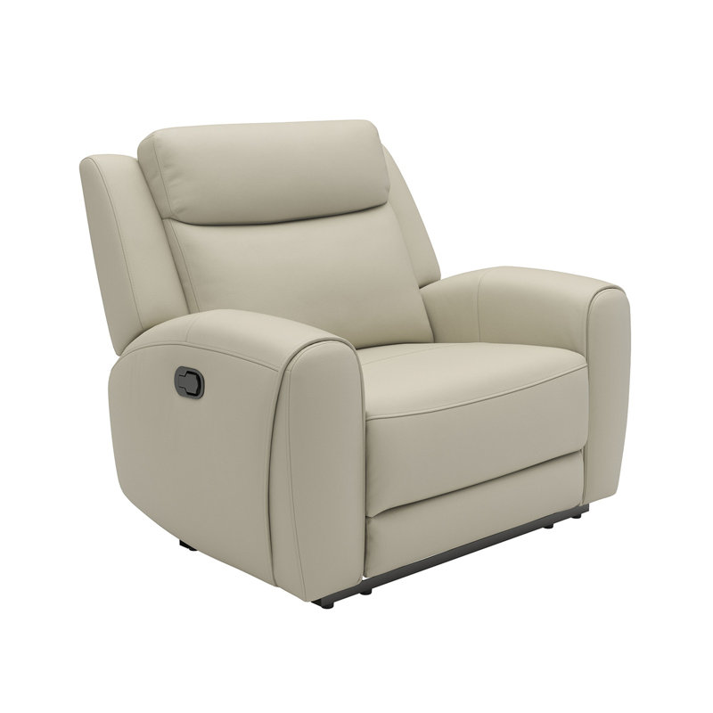 Fauteuil inclinable manuel beige avec accoudoirs profilés pour le salon, Beige