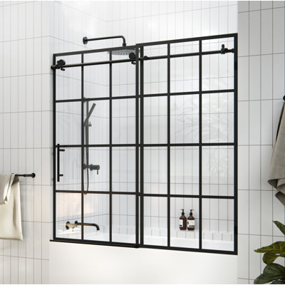 Porte de baignoire coulissante French Monture 56 po - 60 po x 60 po Esprit