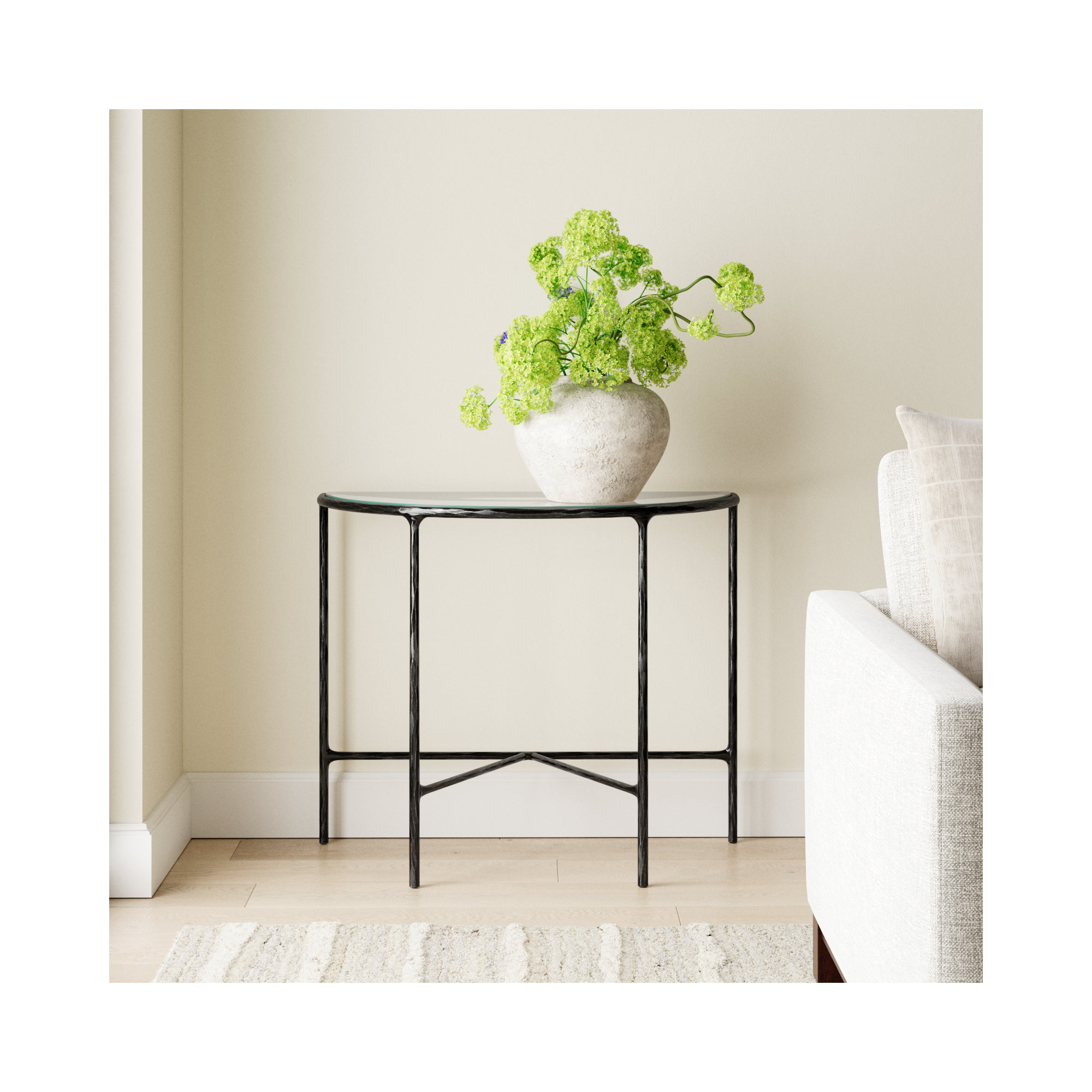 Evelynn 36'' Console Table, Black, Clear