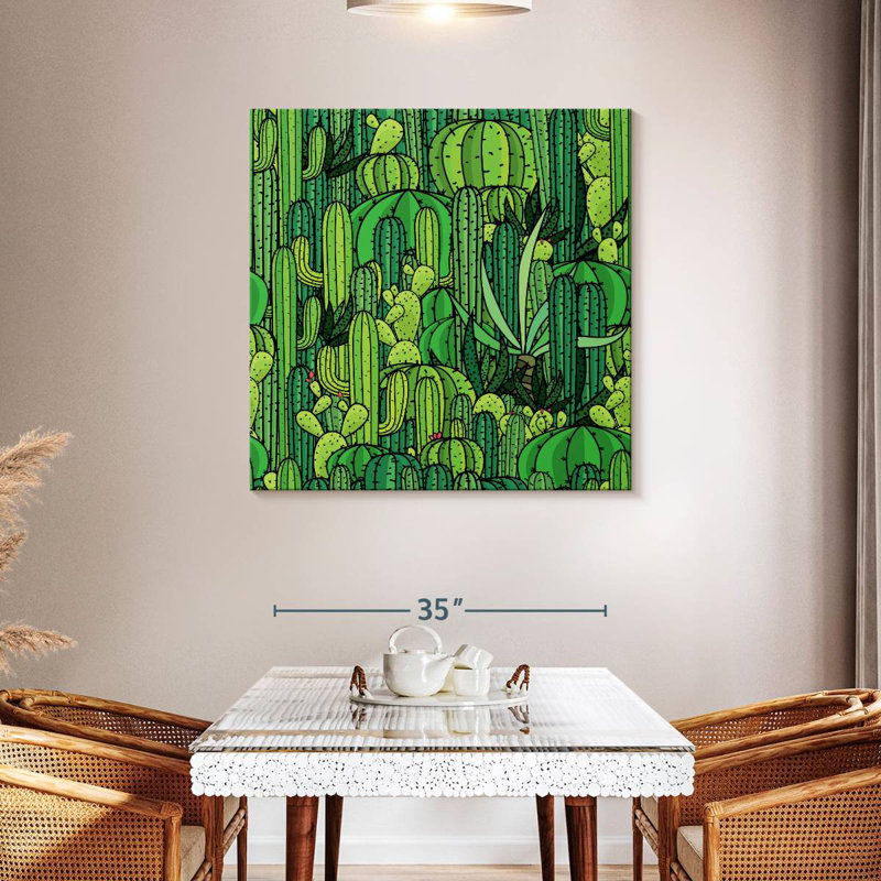 Motif de cactus vert Harnek, H 39 po x l 39 po