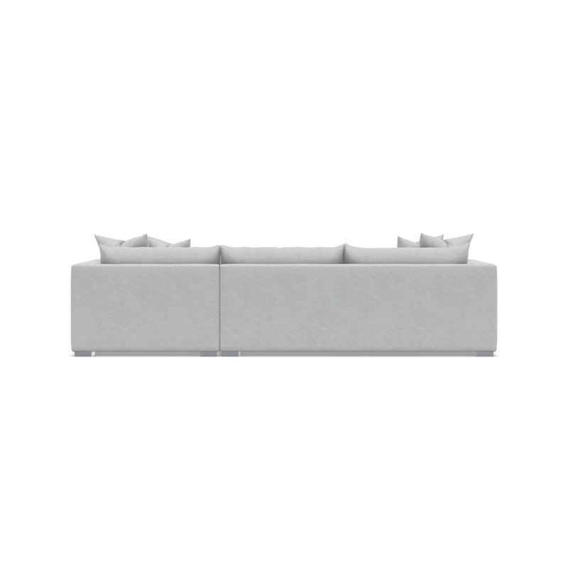 Chaise Sectional, Gray Polyester