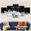 NYC Skyline BW - Ensemble de 5 toiles tendues-429597325