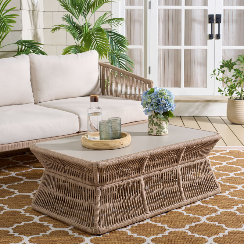 Gillian Rectangle Coffee Table, Heather Tan