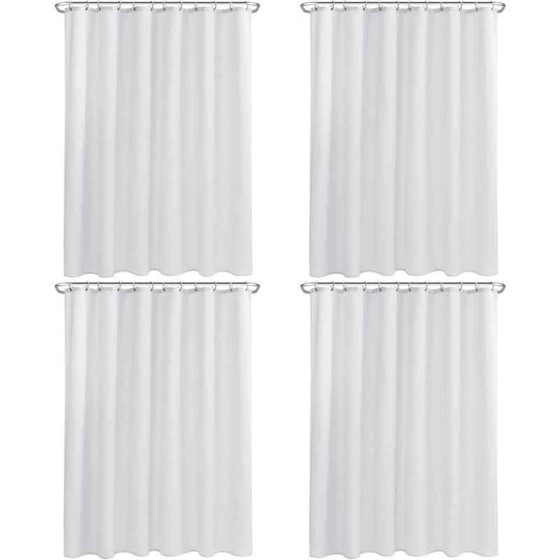 Rideau de douche Miltiadis avec crochets inclus, H 70,8 po x l 78,7 po, Blanc