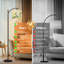 Lampe sur pied à arc avec abat-jour réglable branche de cerisier en fleurs fleurs blanches lampe sur pied à feuilles vertes 3 températures de couleur à haut gradateur avec interrupteur au pied pour la chambre à coucher