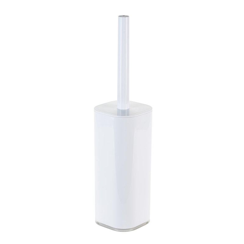 White Brushed Plastic 6-Piece Modern Bathroom Accessory Set