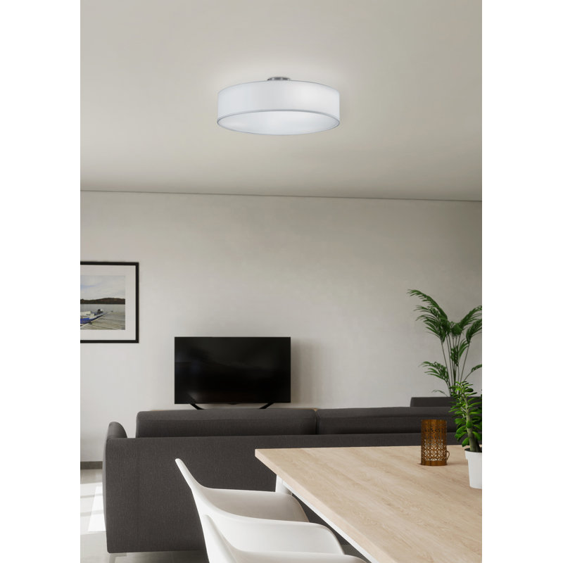 Valarie Fabric Semi Flush Mount, White