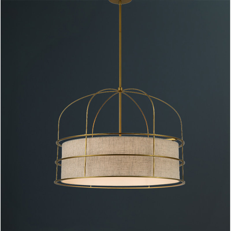 Gateway Park 1 - Light Drum Pendant, Soft Brass
