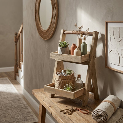 12'' W Solid Wood Storage Rack