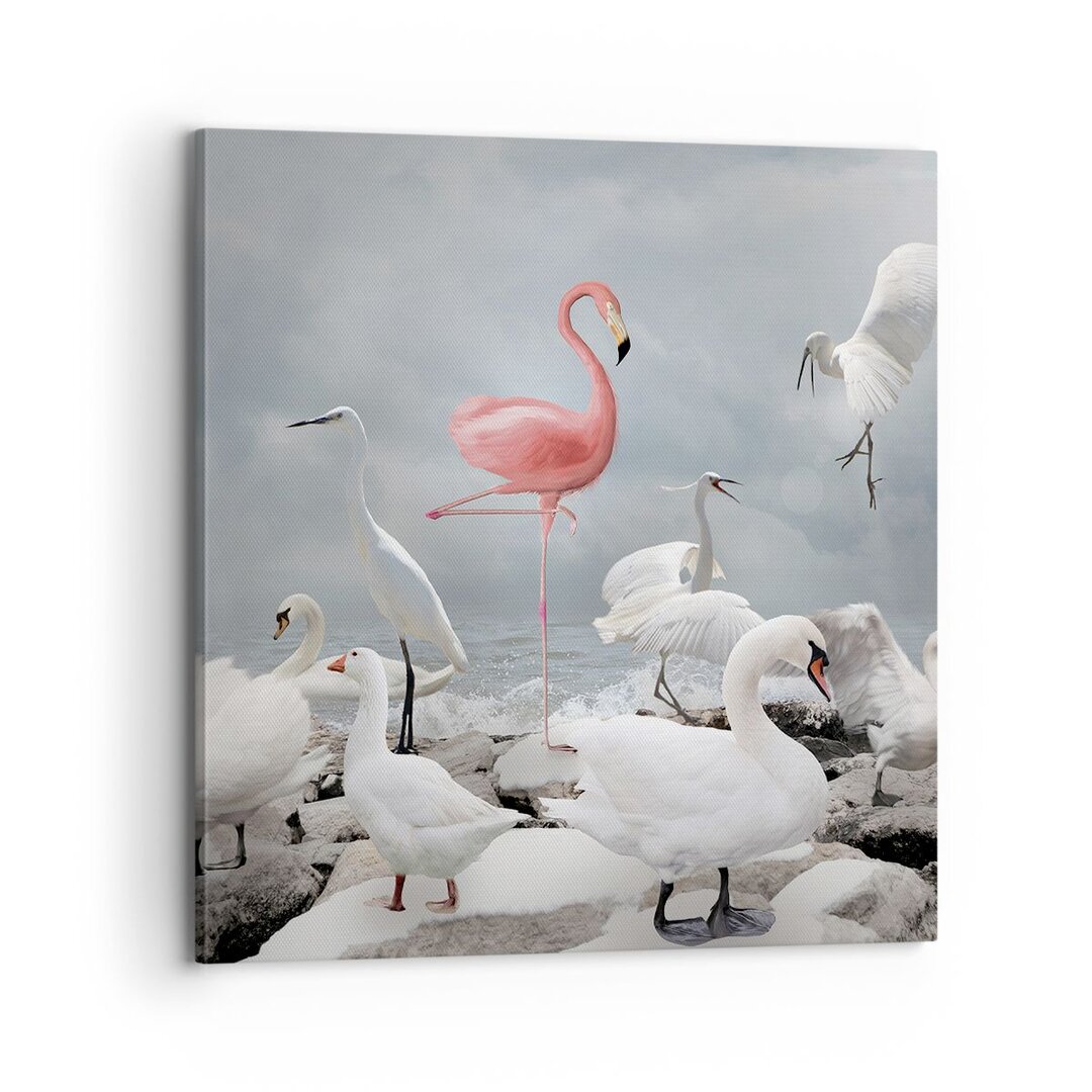 Leinwandbild Flamingo Swan Fantasy