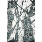Handwoven Wool Area Rug in Ivory/Green/Light Gray