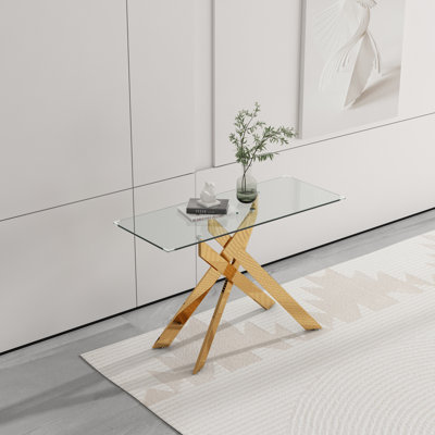 Tempered Glass Top Console Table by Mercer41