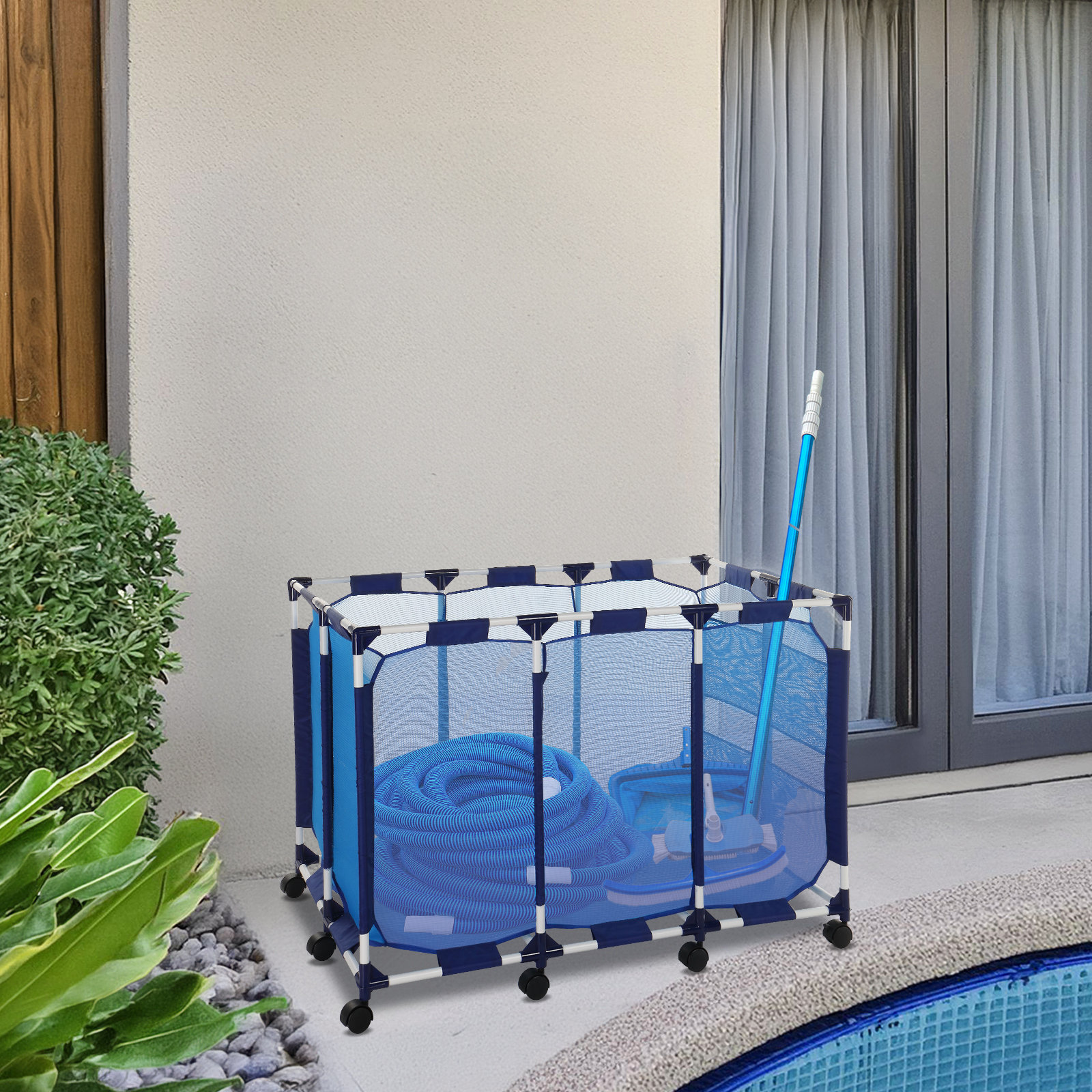 Winado 47.2*30.2*34In Mesh Pool Storage Bin Pool Storage Organizer