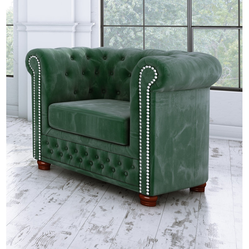  Chesterfield Armchair, Bottle Green