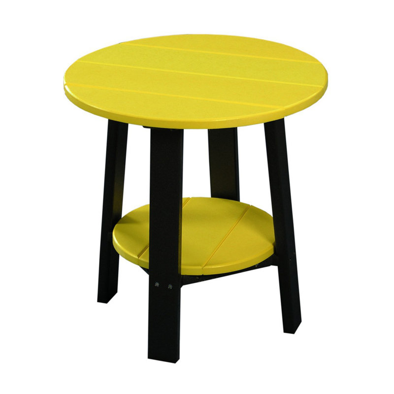Table d’appoint en plastique Azhineh, Noir, Jaune, 22" H x 21" W x 21" D
