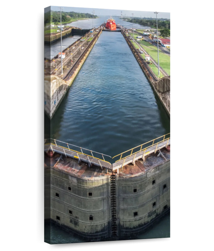 Panama Canal Landscape, 30" H x 15" W