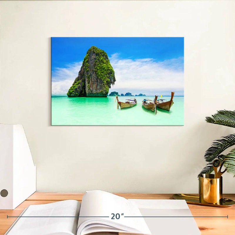 Bateaux Mehar à l'île de Krabi, H 8 po x l 12 po