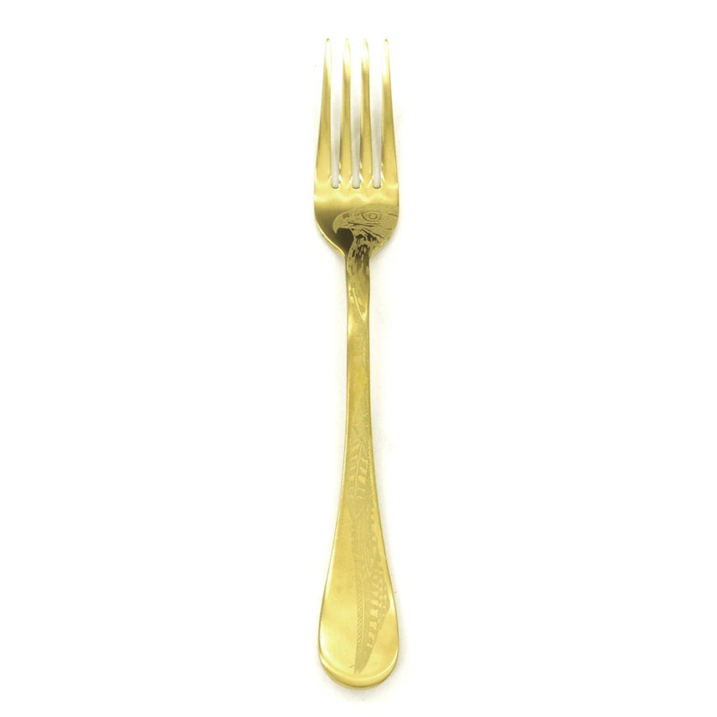 Caccia Dessert Fork - 12 Pieces, Ice Oro