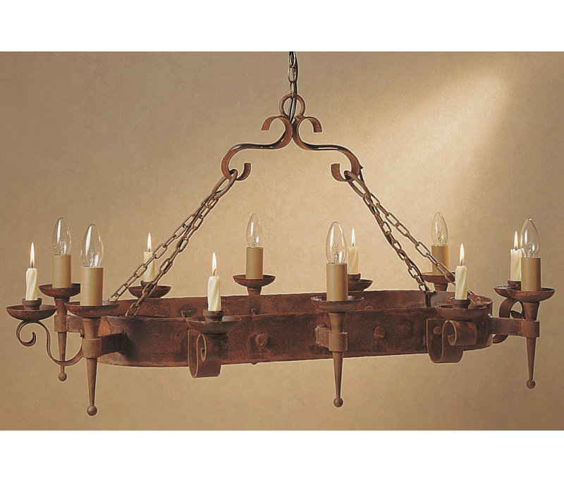 Grandfield 6 - Light Waggon Wheel Chandelier