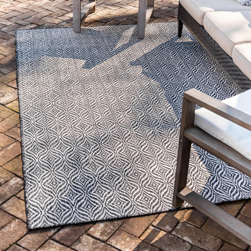 Tapis gris anthracite / ivoire Alishba, Rectangle 2 pi x 3 pi 1 po