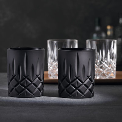 Black Whiskey Tumblers, Set of 2
