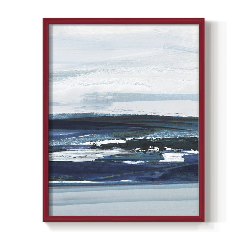 Reflections North Lake I Framed Print - Solid Wood, 30" H x 24" W, Red