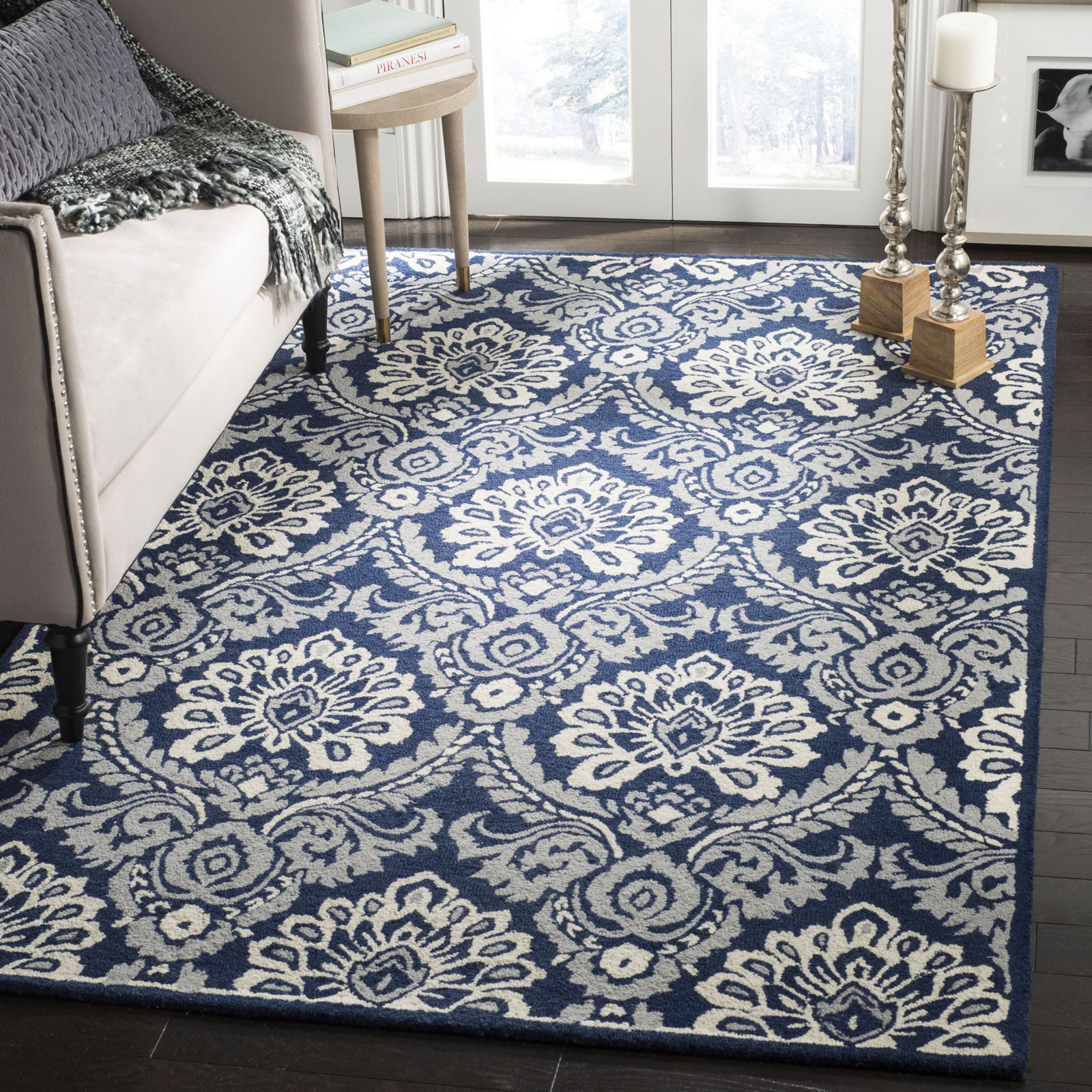 Tansy Handmade Wool Rug, Rectangle 6' x 9'