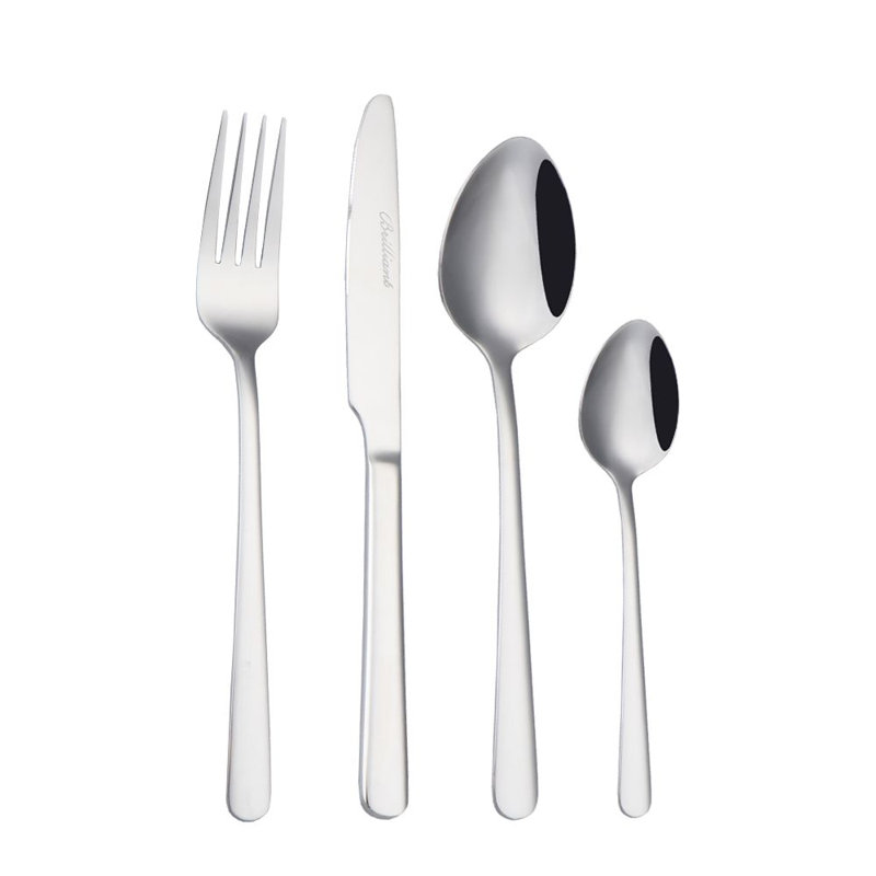 Ensemble de couverts 16 pièces en acier inoxydable, service pour 4, Acier inoxydable