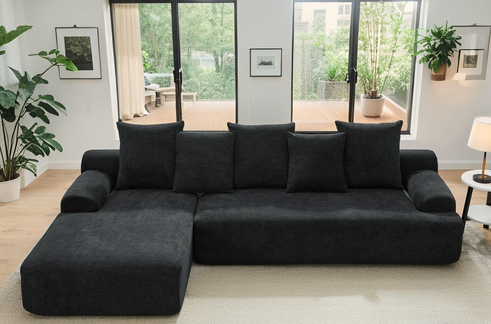 Modern Upholstered L-Shape Sectional Sofa