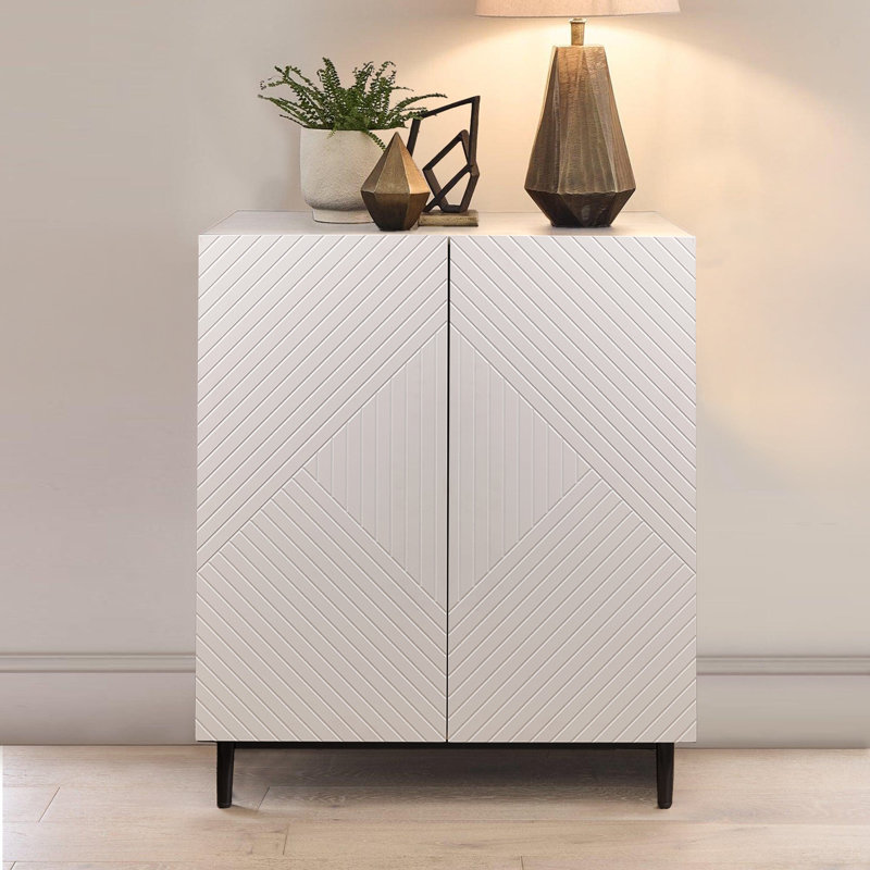 Addae Wide Sideboard, 88cm H x 75cm W x 45cm D (2 doors), White