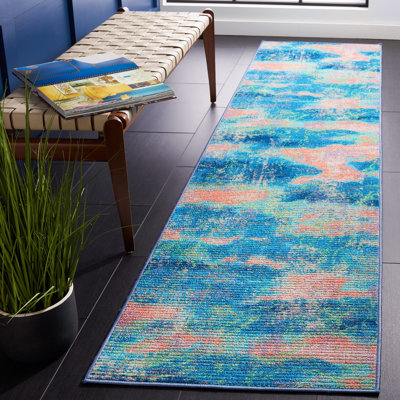 Tapis abstrait bleu
