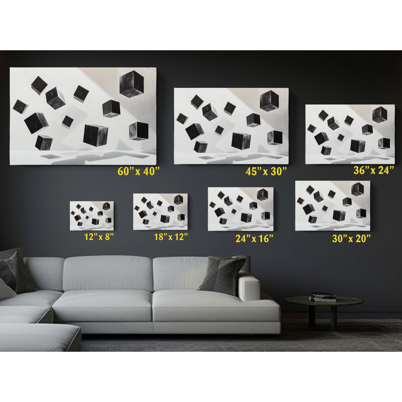 Reproduction d'art abstrait noir et blanc sur toile de haute qualité - décoration murale fabriquée à la main - art élégant - cadeau - décoration murale, reproduction de peinture