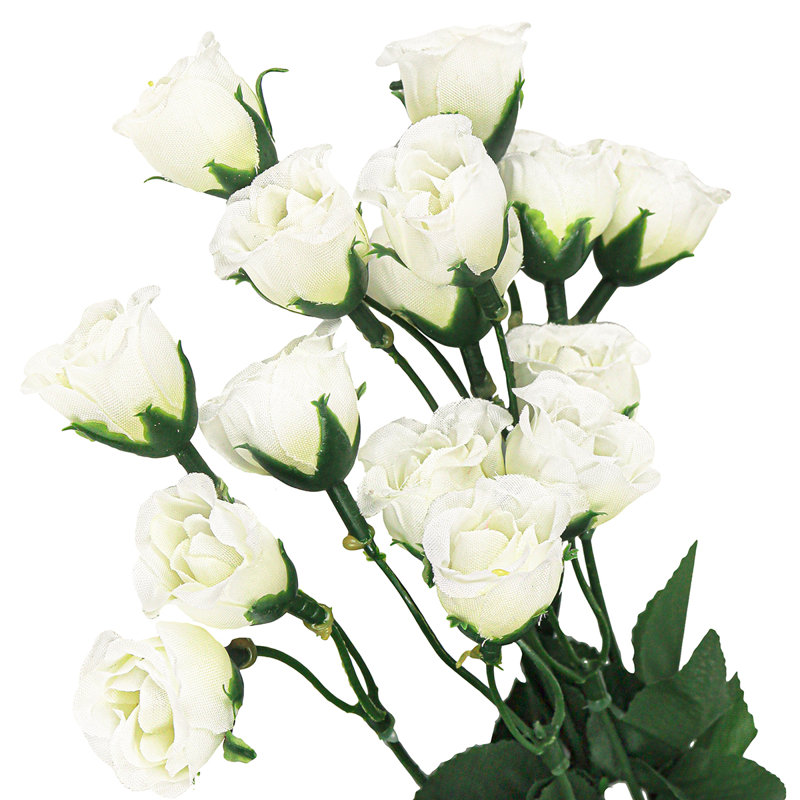 Bouquet de roses artificielles, Blanc, crème