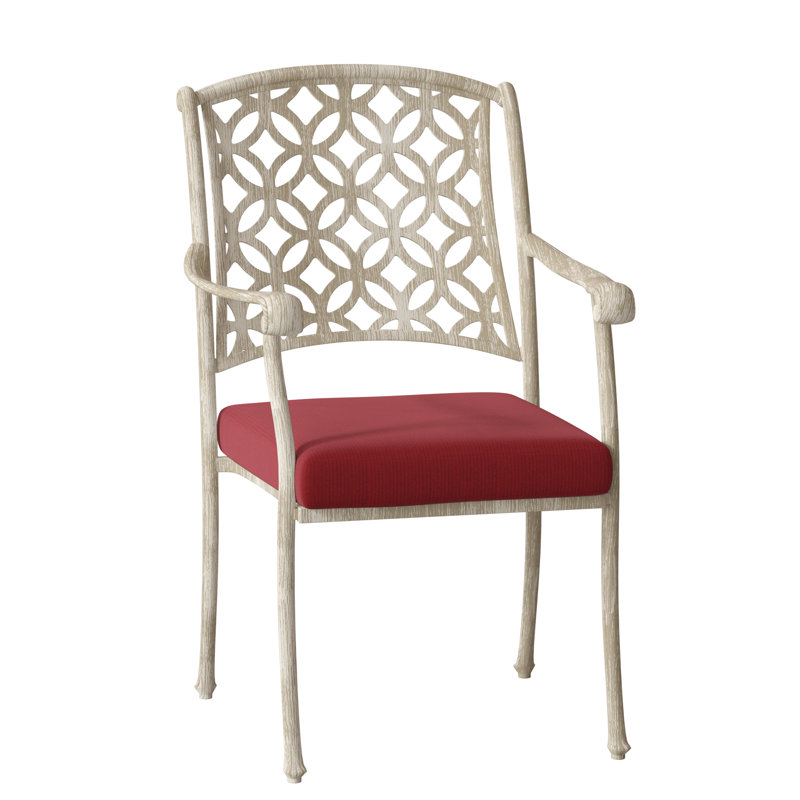 Casa Outdoor Dining Armchair, Weathered White, Denver Scarlett Sunbrella®
