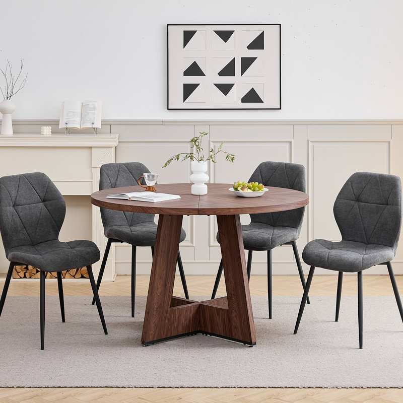Round Dining Table, Dark brown