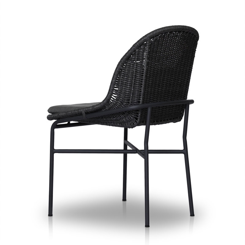 Jericho Outdoor Dining Side Chair, Gray, Black